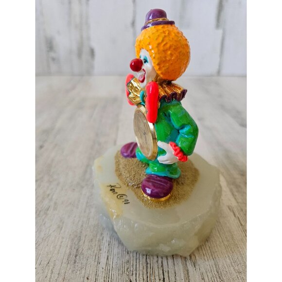 Ron Lee clown neon clock vintage 1991 gold circus figurine statue - Picture 2 of 7